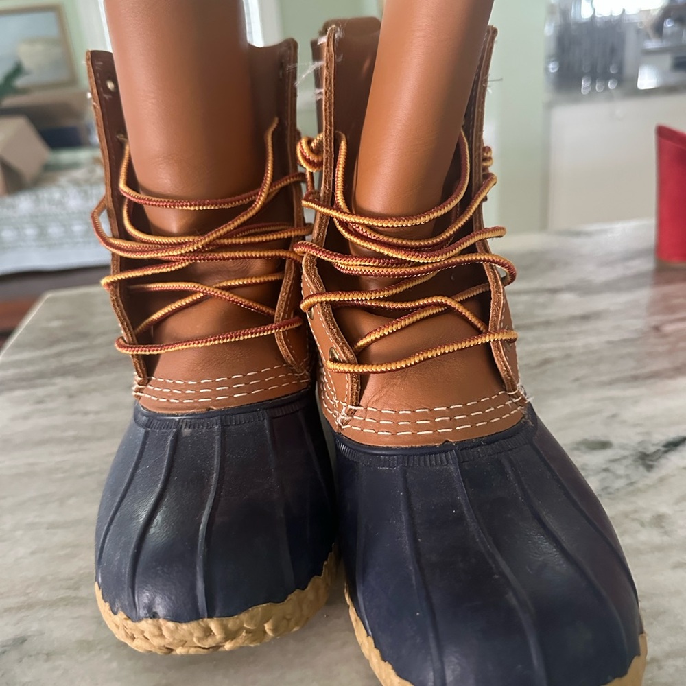 L.L. Bean Brown and Navy Lace-Up Boots